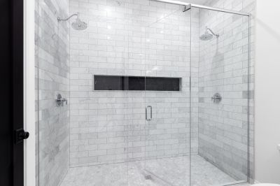 Glass Shower with Accent Tiles