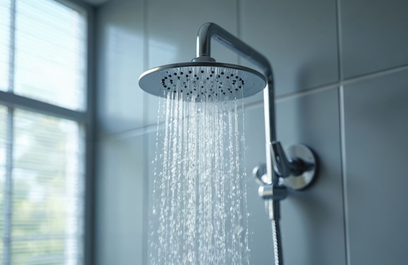 Open Shower with Rain Shower Head